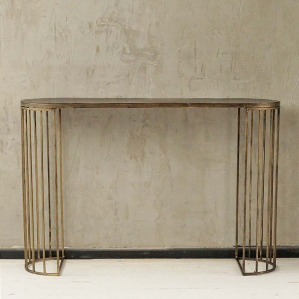 Aged Metal Deco Console Table