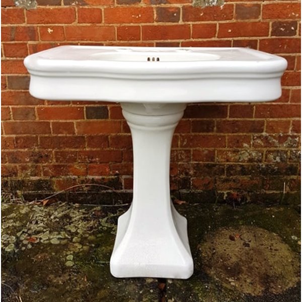 Antique bow Fronted Basin on Pedestal