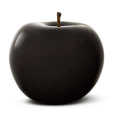 Black Glazed Ceramic Apple Sculpture Image