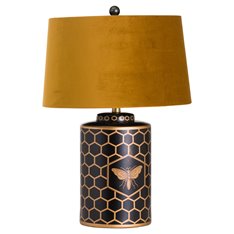 Black Honeycomb Hand Painted Metal Table Lamp Image