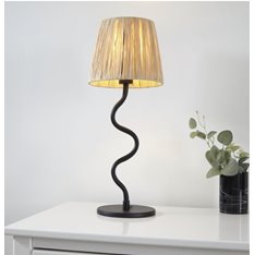 Black Wiggle Lamp with Pleated Shade Image