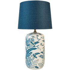 Blue Bird & Palms Lamp With Blue Shade  Image