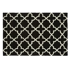 Boltons Black & White Geometric Rug Image