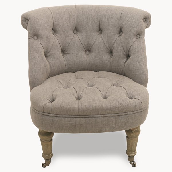 Chelsea Grey Button Scoop Chair