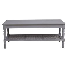 Classic Grey Coffee Table with Cane Shelf Image