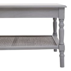 Classic Grey Coffee Table with Cane Shelf Image