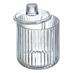 Clear Ridge cut Glass storage Jar Image