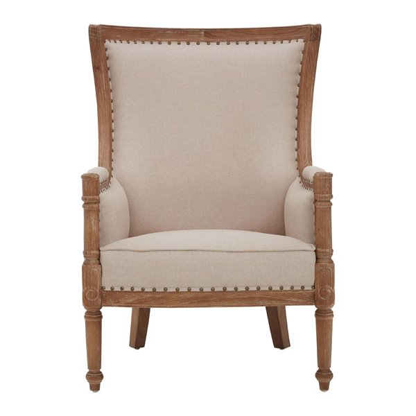 Cream Upholstered Mahogany Armchair
