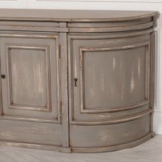 Distressed Grey Curved Mahogany Sideboard Image