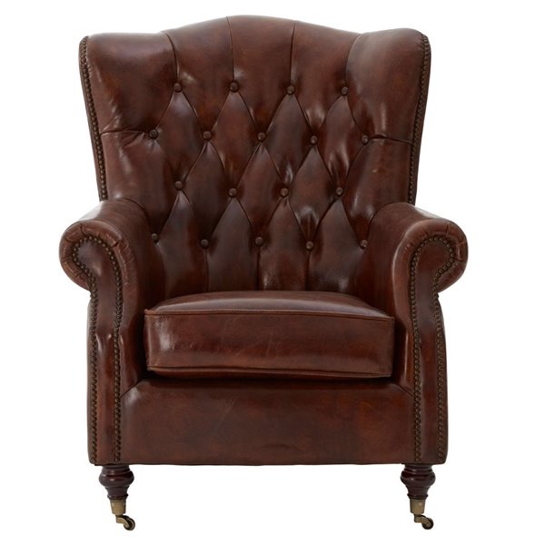 Gentlemans Wing Back Leather Armchair