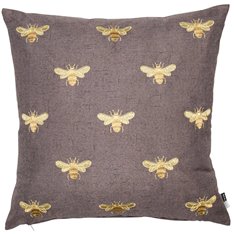 Gold Bee and Grey Cushion Image