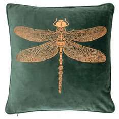 Green Velvet Dragonfly Cushion Image