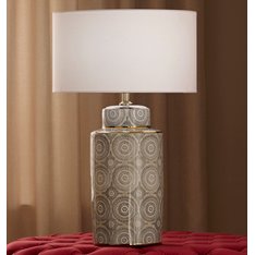 GREY AND WHITE CIRCLES PATTERN LAMP Image