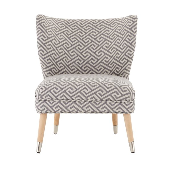 Grey Geometric Pattern Chair 