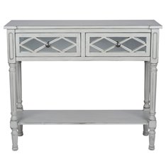 Grey Mirrored Pine Console Table Image