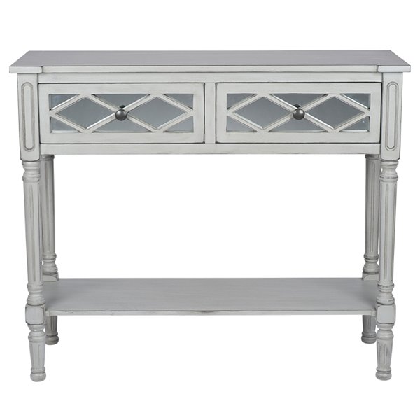 Grey Mirrored Pine Console Table