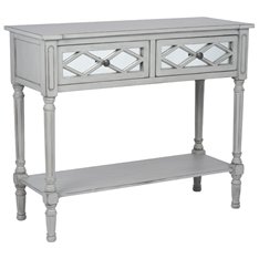 Grey Mirrored Pine Console Table Image