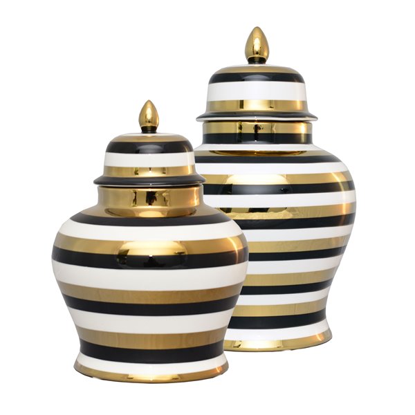 Katerina Gold Stripe Jar