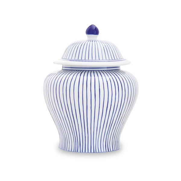 Large Hand painted Blue and White Ginger Jar
