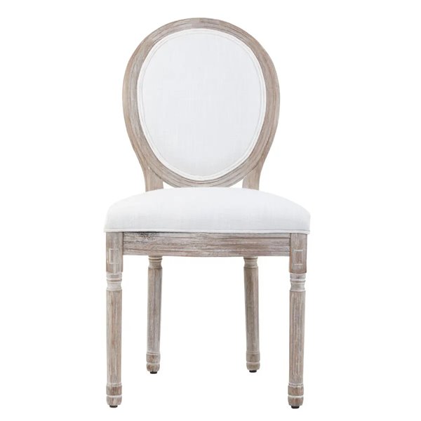 Linen and Washed Wood Dining Chair