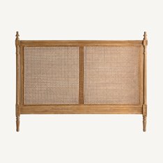 Louis Cane and Wood Double Headboard  Image