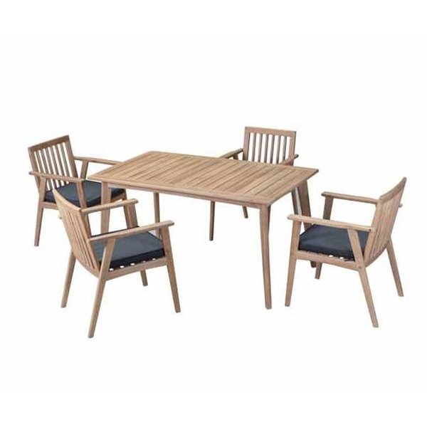 Montauk Grey Dining Set with 4 Chairs 