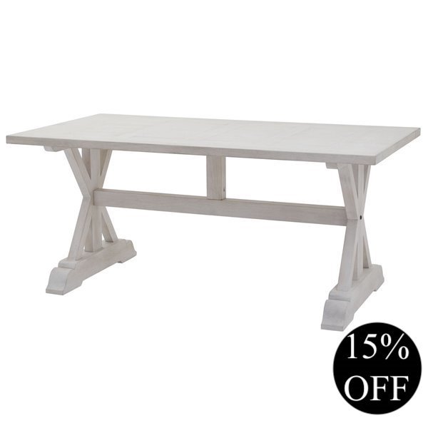 New England Washed White Dining Table