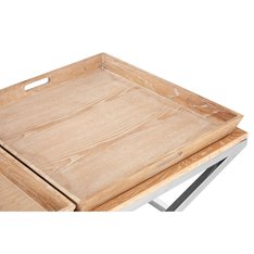Oak and Steel Coffee Tray Table Image
