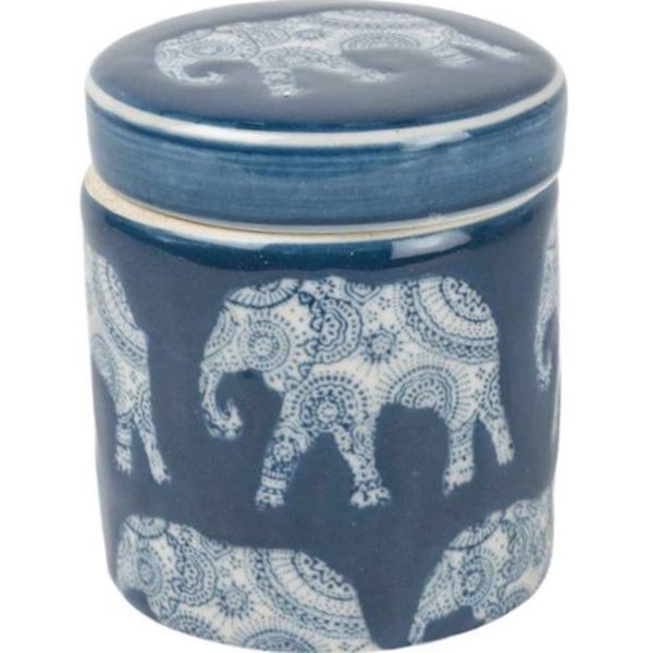 Petit Indigo Elephant Pot