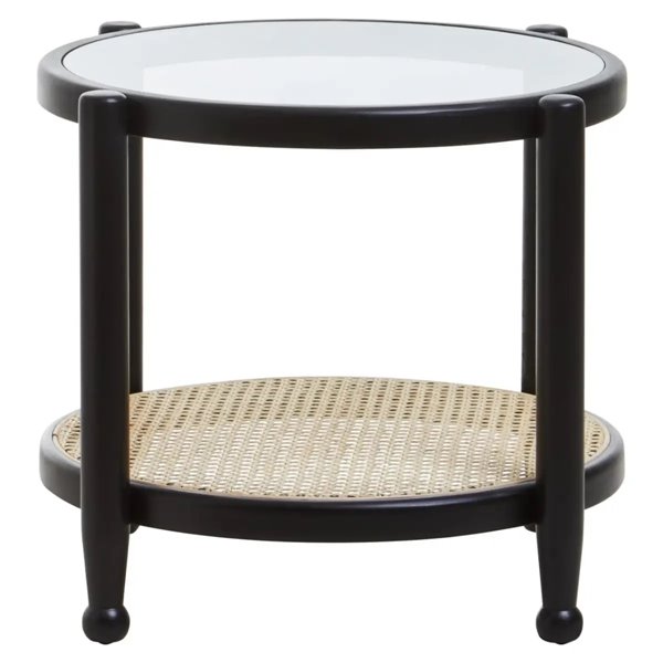 Raffles Black and Glass Side Table