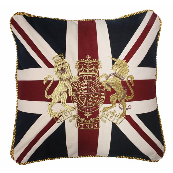 Royal Crest on Union Jack Cushion