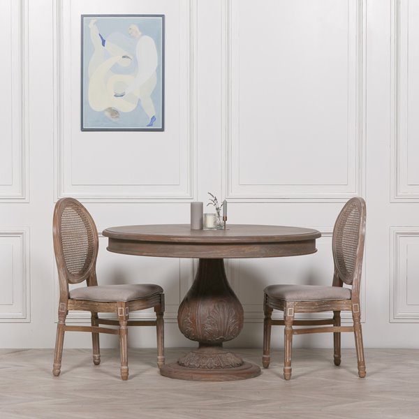 Rustic Acorn Base 120cm Dining Table