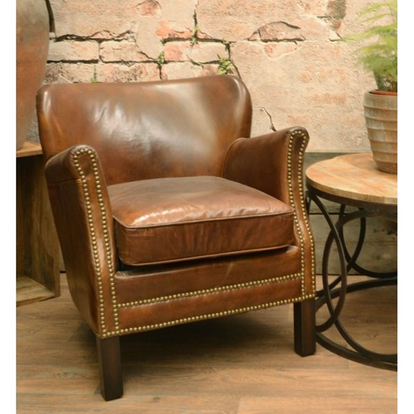 Studded Leather Gentlemans Armchair