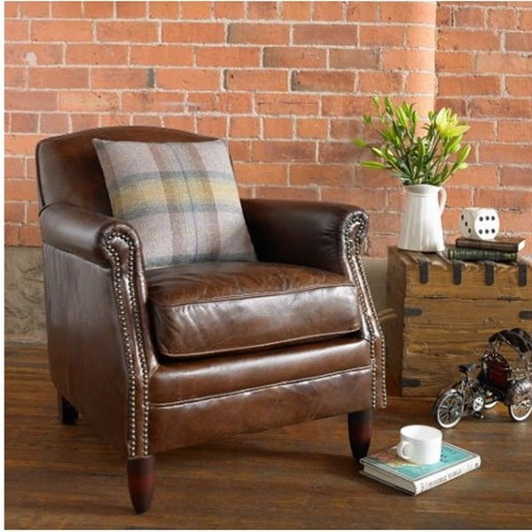 Vintage Leather Studded Armchair