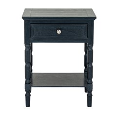 1 Drawer Black Side Table with Shelf Image