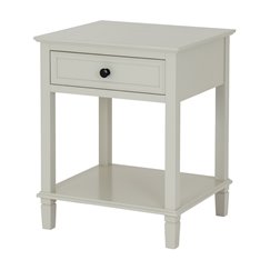 1 Drawer Ivory Bedside Table Image