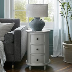 3 Drawer Round Bedside Table Image