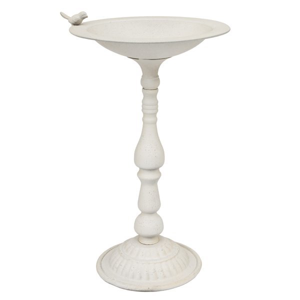 Aged Cream metal Bird bath