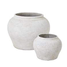 Aged Lyme White Planters - Set of 2 Image