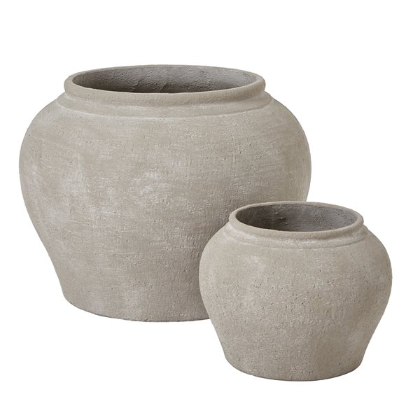 Aged Sand Brown Planters - Set of 2