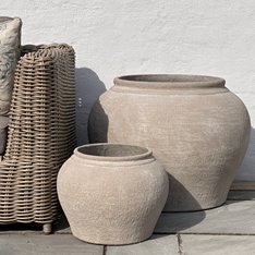 Aged Sand Brown Planters - Set of 2 Image