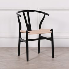 Albany Black Wishbone Dining Chair Image