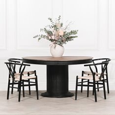 Albany Black Wishbone Dining Chair Image