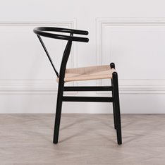 Albany Black Wishbone Dining Chair Image