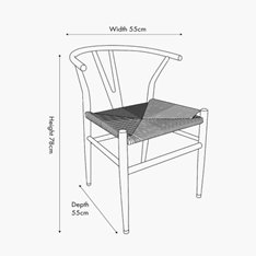 Albany Black Wishbone Dining Chair Image