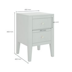 Albany Two Drawer Grey Bedside Table Image