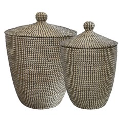 Alibaba Black woven Laundry Baskets (PAIR) Image