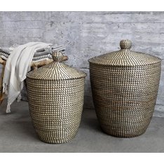 Alibaba Black woven Laundry Baskets (PAIR) Image