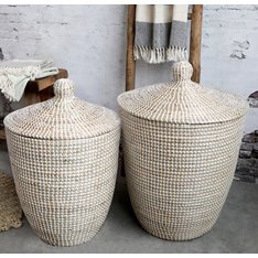 Alibaba White woven Laundry Baskets (PAIR) Image