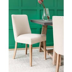 Alice Linen Studded Dining Chair  Image